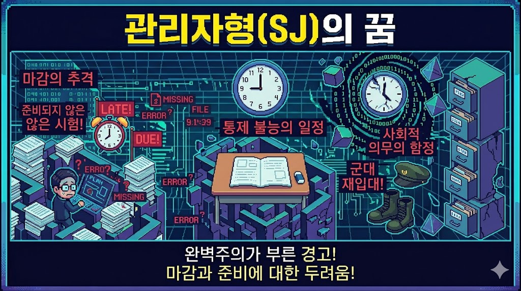 관리자형(SJ)의 꿈: 준비되지 않은 시험과 마감의 추격