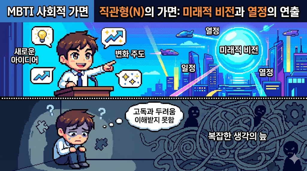 직관형(N)의 가면: 미래적 비전과 열정의 연출
